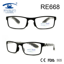 Best Design Black White Frame Spring Hinge Reading Glasses (RE668)